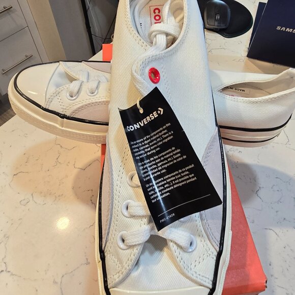 Converse Chuck Taylor All Star Low Ox White Canvas A06550C Mens Size 10 NEW - Picture 2 of 10